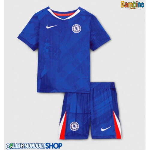 Maglie da calcio Chelsea Prima Maglia Bambino 2025-26 Manica Corta + Pantaloni corti)